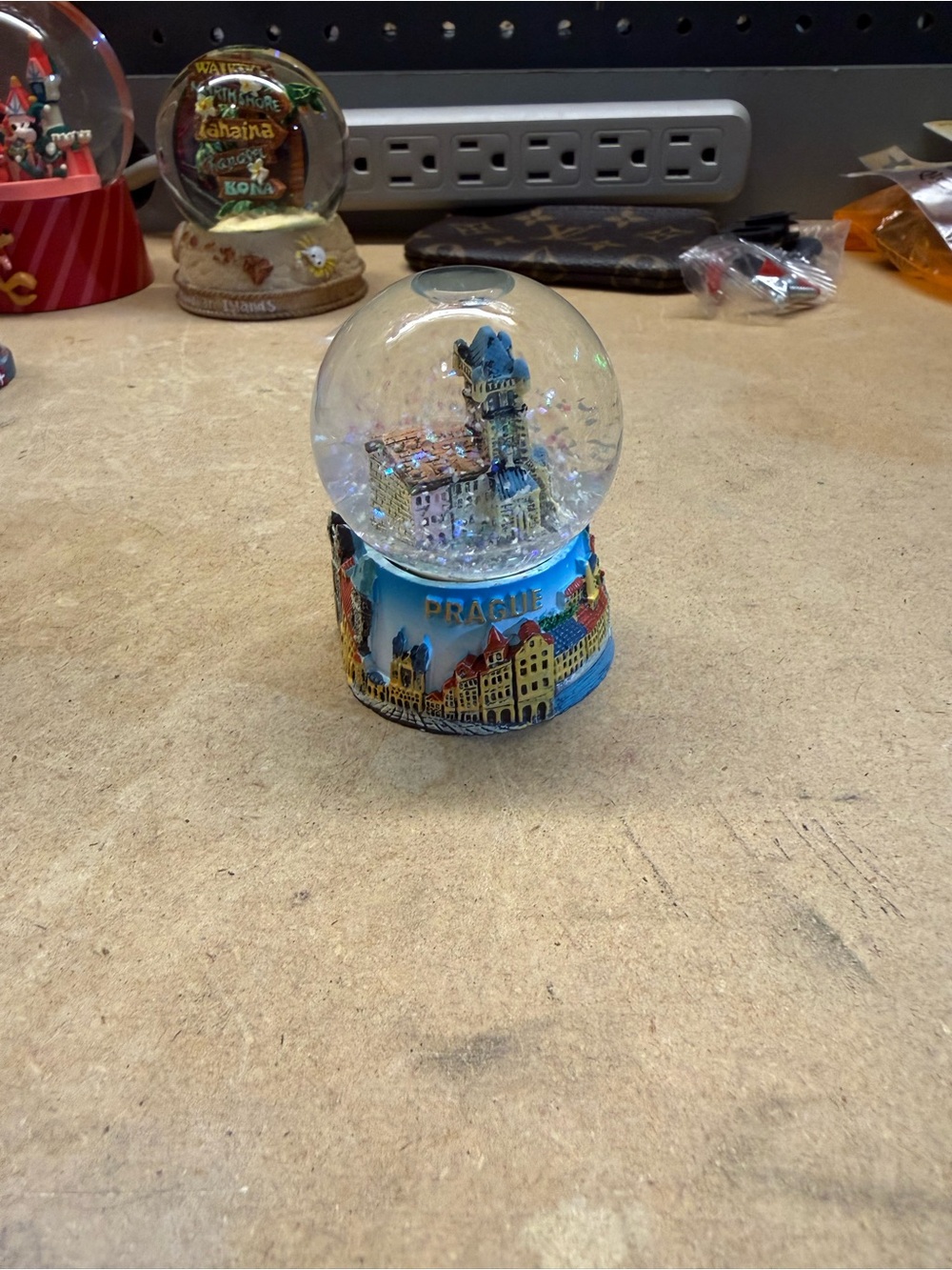 Prague Blue Cityscape Snow Globe - Decorative Home Accent